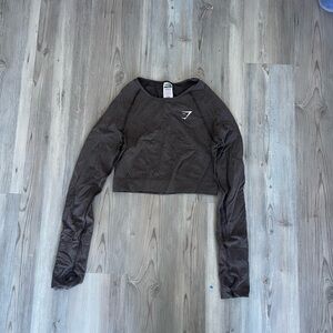 Gymshark Brown Long Sleeve Crop Top